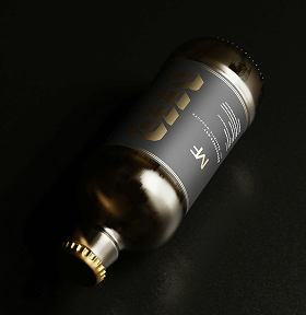 Bouteille d'emballage dorée